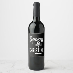 Etiqueta Para Botella De Vino Christine Nombre personalizado Regalo de cumpleaño