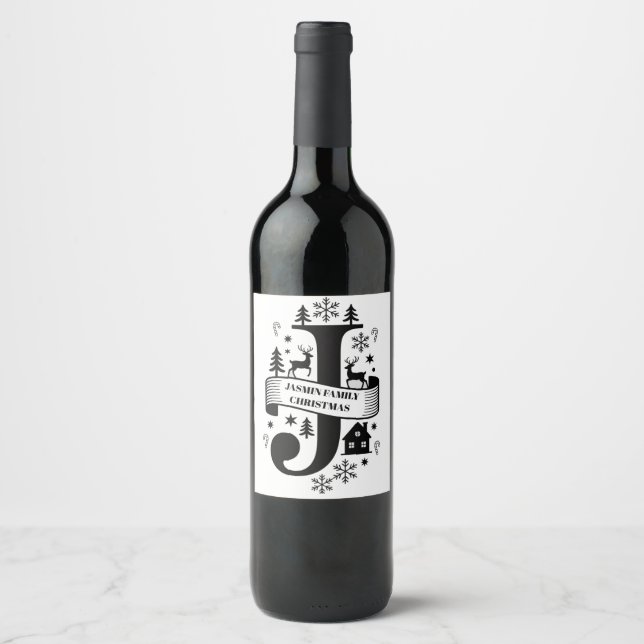 Etiqueta Para Botella De Vino christmas (Anverso)