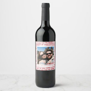 Etiqueta Para Botella De Vino *Christmas Graffiti* de la etiqueta del vino de la