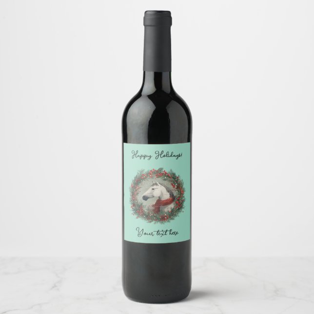 Etiqueta Para Botella De Vino Christmas Wine Bottle Label customizable  (Anverso)