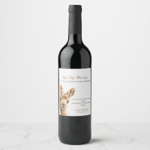 Etiqueta Para Botella De Vino Chupito de Reno para Baby Shower de Alces del Bosq