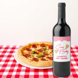 Etiqueta Para Botella De Vino Ciao Baby Italian Baby Shower