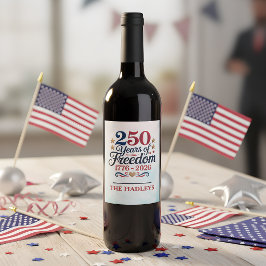Etiqueta Para Botella De Vino Cielo del 250 Aniversario de América