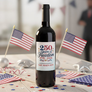 Etiqueta Para Botella De Vino Cielo del 250 Aniversario de América