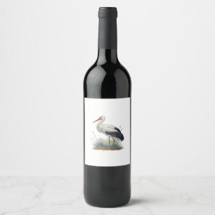 Etiqueta Para Botella De Vino Cigüeña