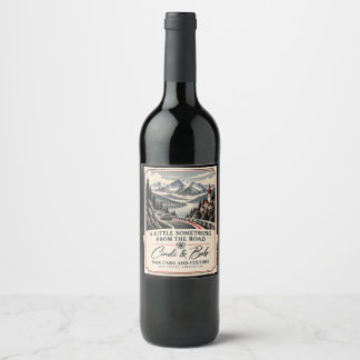Etiqueta Para Botella De Vino Cindi y Bob Max Viajan al Extranjero Viaje por la
