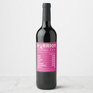 Etiqueta Para Botella De Vino Cinta Rosa de Conciencia del Cáncer de Mama
