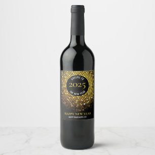 Etiqueta Para Botella De Vino Círculo deslumbrante ilumina víspera de Año Nuevo