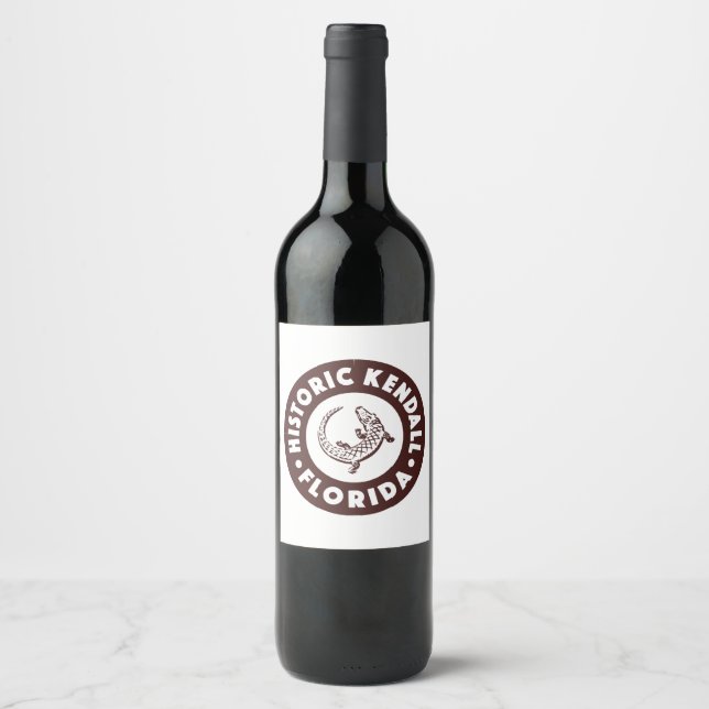 Etiqueta Para Botella De Vino Círculo Kendall Florida - Marrón (Anverso)