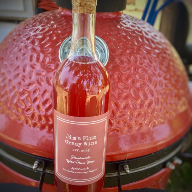 Etiqueta Para Botella De Vino Ciruela Silvestre Divertida Casera Personalizada (Fun personalized wine labels for your homemade wine. )