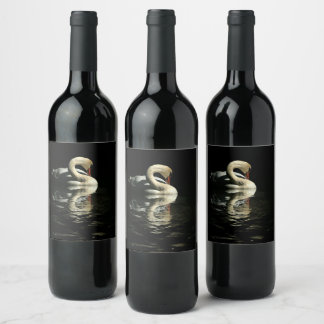 Etiqueta Para Botella De Vino Cisne