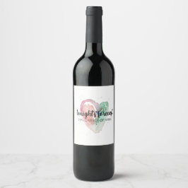 Etiqueta Para Botella De Vino Cita de Wine Lover con acuarela divertida
