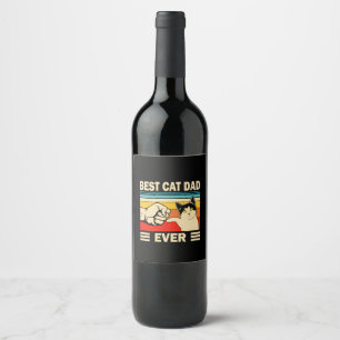 Etiqueta Para Botella De Vino Citas de abuelo   El mejor papá de gato de todos