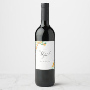 Etiqueta Para Botella De Vino Citrus - ducha de novia gracias