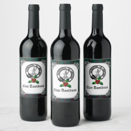 Etiqueta Para Botella De Vino Clan Davidson Escudo Badge & Tartan Holiday