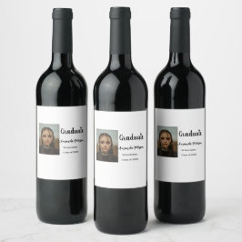 Etiqueta Para Botella De Vino Clásica graduación agregar nombre de foto clase de