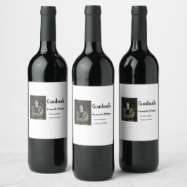 Etiqueta Para Botella De Vino Clásica graduación agregar nombre de foto clase de
