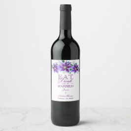Etiqueta Para Botella De Vino Clásica y elegante boda de Clemátide