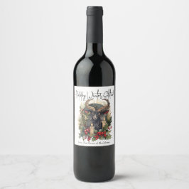 Etiqueta Para Botella De Vino Clásico Goat Yule