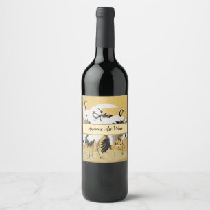 Etiqueta Para Botella De Vino Clásico rico en aves de rebaño japonés