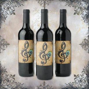 Etiqueta Para Botella De Vino Clef mecánico