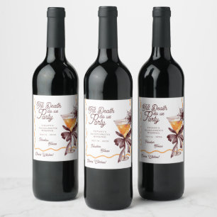 Etiqueta Para Botella De Vino Cocktail de despedida de soltera de Halloween "Has