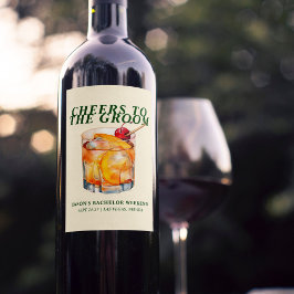 Etiqueta Para Botella De Vino Cóctel Old Fashioned Fin de Semana para Solteros