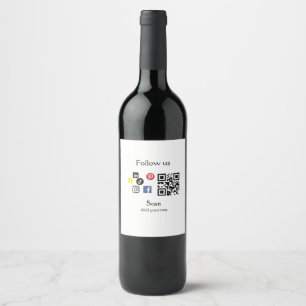 Etiqueta Para Botella De Vino código de barras código QR sitio web de empresa si