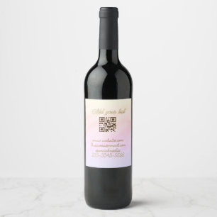 Etiqueta Para Botella De Vino código QR personalizado simple agregue su nombre t