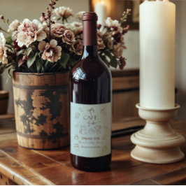 Etiqueta Para Botella De Vino Coffee Theme Blue Bow Cafe Bebe Boy Baby Shower