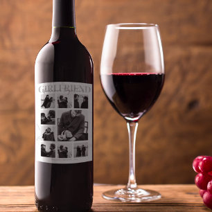 Etiqueta Para Botella De Vino Colage de fotos para siempre juntas
