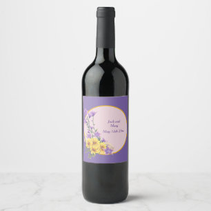 Etiqueta Para Botella De Vino Colección de jardines de primavera