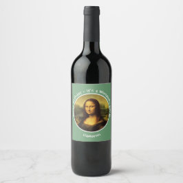 Etiqueta Para Botella De Vino Colección Fiesta Leonardo da Vinci Mona Lisa