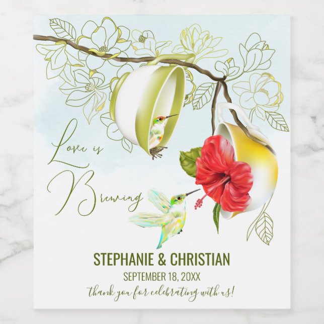 Etiqueta Para Botella De Vino Colibrí Amor Está Madurando (Etiqueta única)