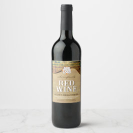 Etiqueta Para Botella De Vino Colinas doradas