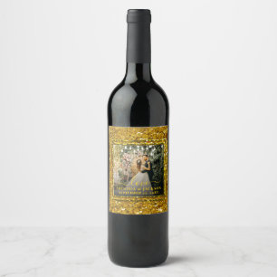 Etiqueta Para Botella De Vino Collage de fotos de AMOR moderno en San Valentín