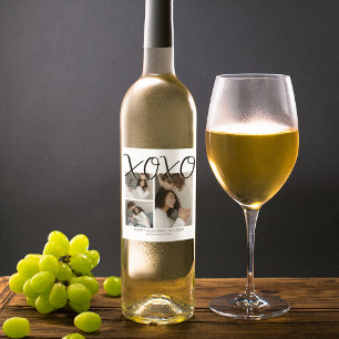 Etiqueta Para Botella De Vino Collage de Fotos XOXO de Moda