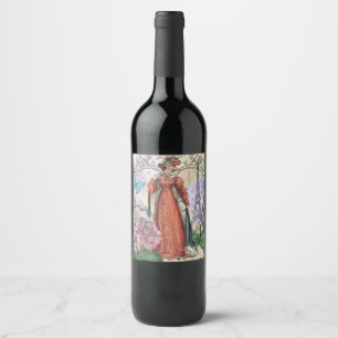 Etiqueta Para Botella De Vino Collage romántico de la Torre Eiffel de París vint