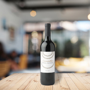 Etiqueta Para Botella De Vino Collares elegantes de perlas para fiesta de regalo