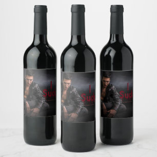 Etiqueta Para Botella De Vino Colmillos de figura vampírica pálida de Halloween