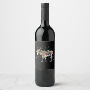 Etiqueta Para Botella De Vino Color de las luces de los Navidades de burro    Re