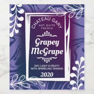 Etiqueta Para Botella De Vino Color personalizado de mármol falso moderno person