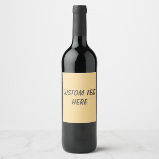Etiqueta Para Botella De Vino Color sólido liso vintage amarillo pálido
