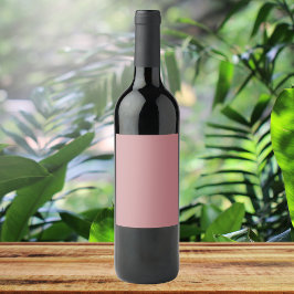 Etiqueta Para Botella De Vino Color sólido Rosa polvoriento