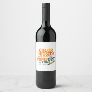Etiqueta Para Botella De Vino Colorea fuera de tu zona de confort
