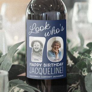 Etiqueta Para Botella De Vino Colores de bricolaje • Mira quién cumple 70 años 2
