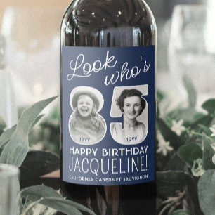 Etiqueta Para Botella De Vino Colores de bricolaje • Mira quién cumple 85 años 2
