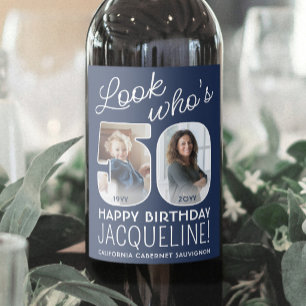 Etiqueta Para Botella De Vino Colores DIY • Cumpleaños 50 de Look Who's 2 Fotos