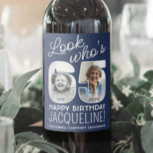Etiqueta Para Botella De Vino Colores DIY • Mira Quién Cumple 65 Años Fiesta 2 F