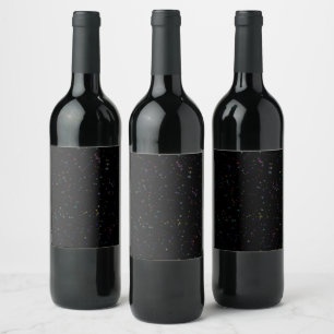 Etiqueta Para Botella De Vino Coloridas estrellas brillantes en el cielo nocturn